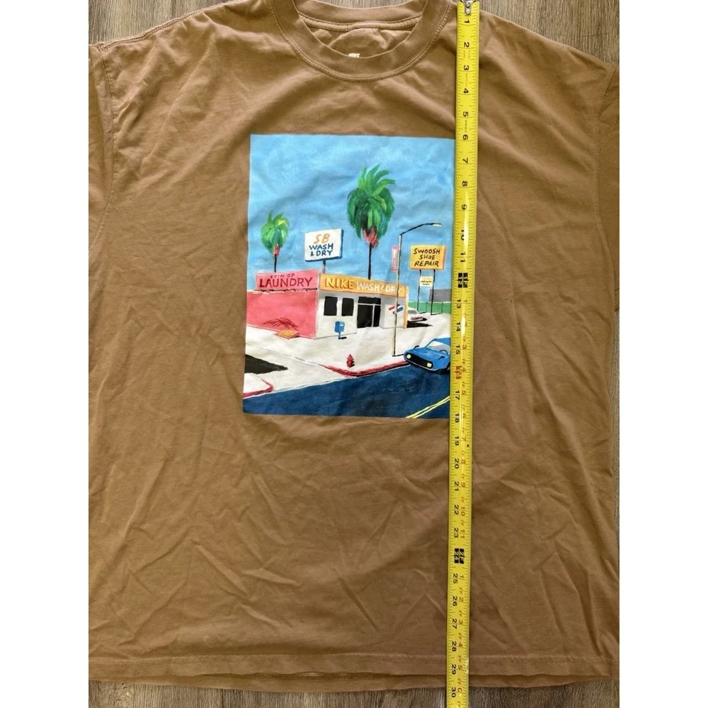 Nike SB The Nike Tee Loose Fit XL Brown Graphic T-Shirt Wash And Dry Art Skate